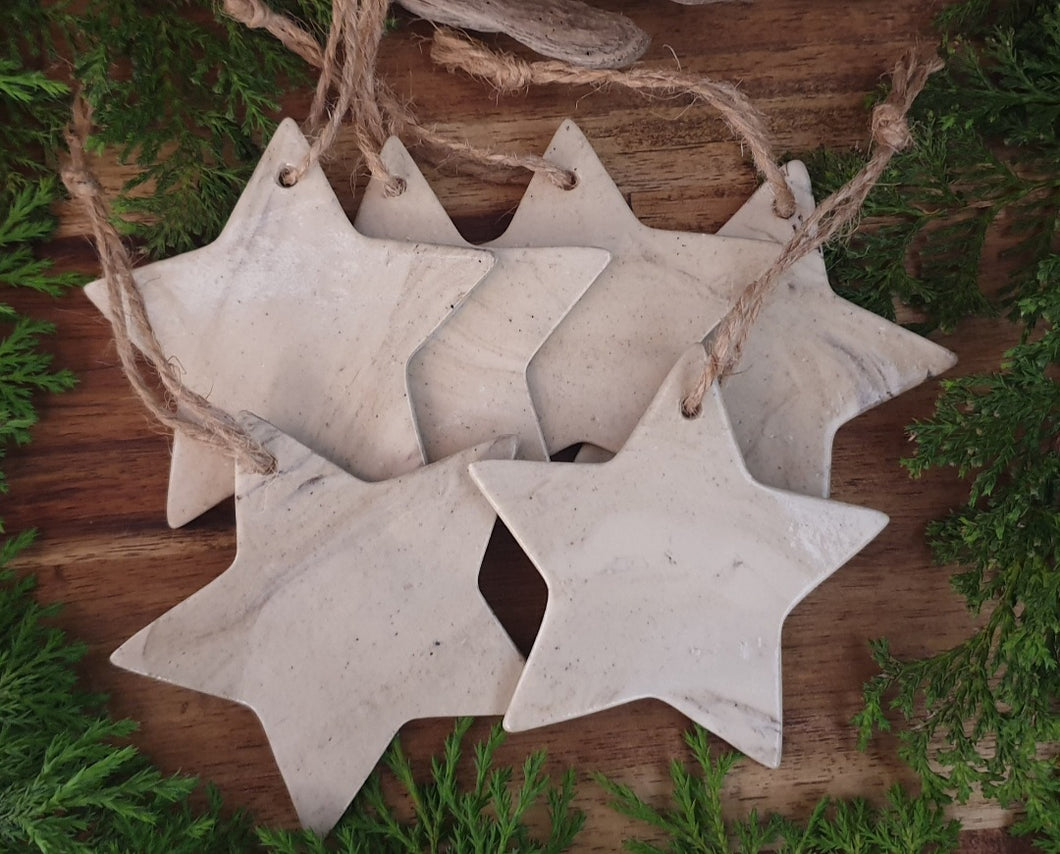 Marbled Clay Star Ornaments