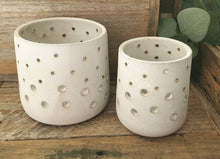 Load image into Gallery viewer, Set of two Candle Holders - Chalk Glaze
