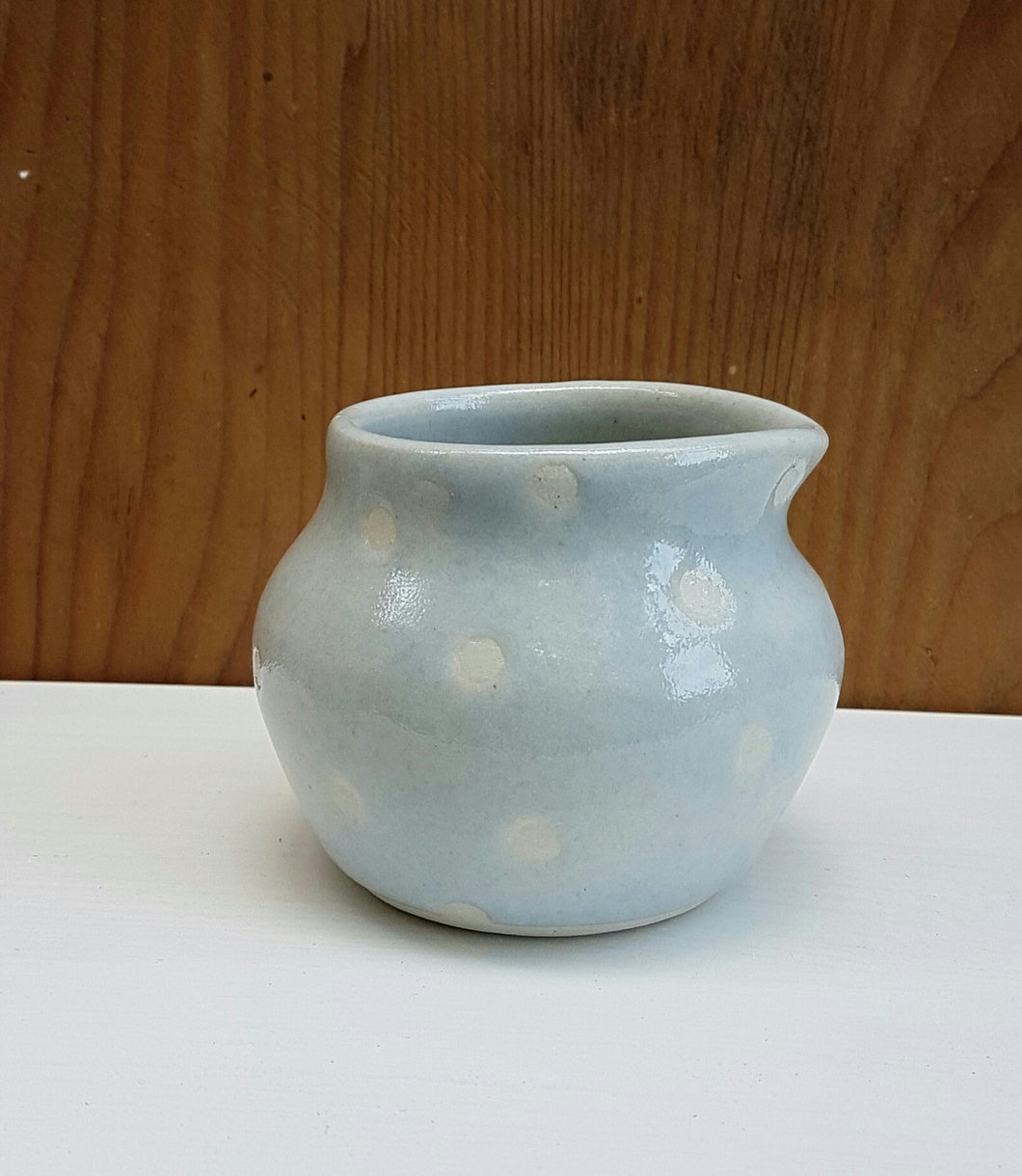 Eggshell blue spot pourer/jug - small